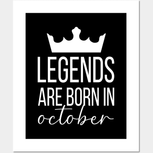 Legends Are Born In October, October Birthday Shirt, Birthday Gift, Gift For Libra And Scorpio Legends, Gift For October Born, Unisex Shirts Posters and Art